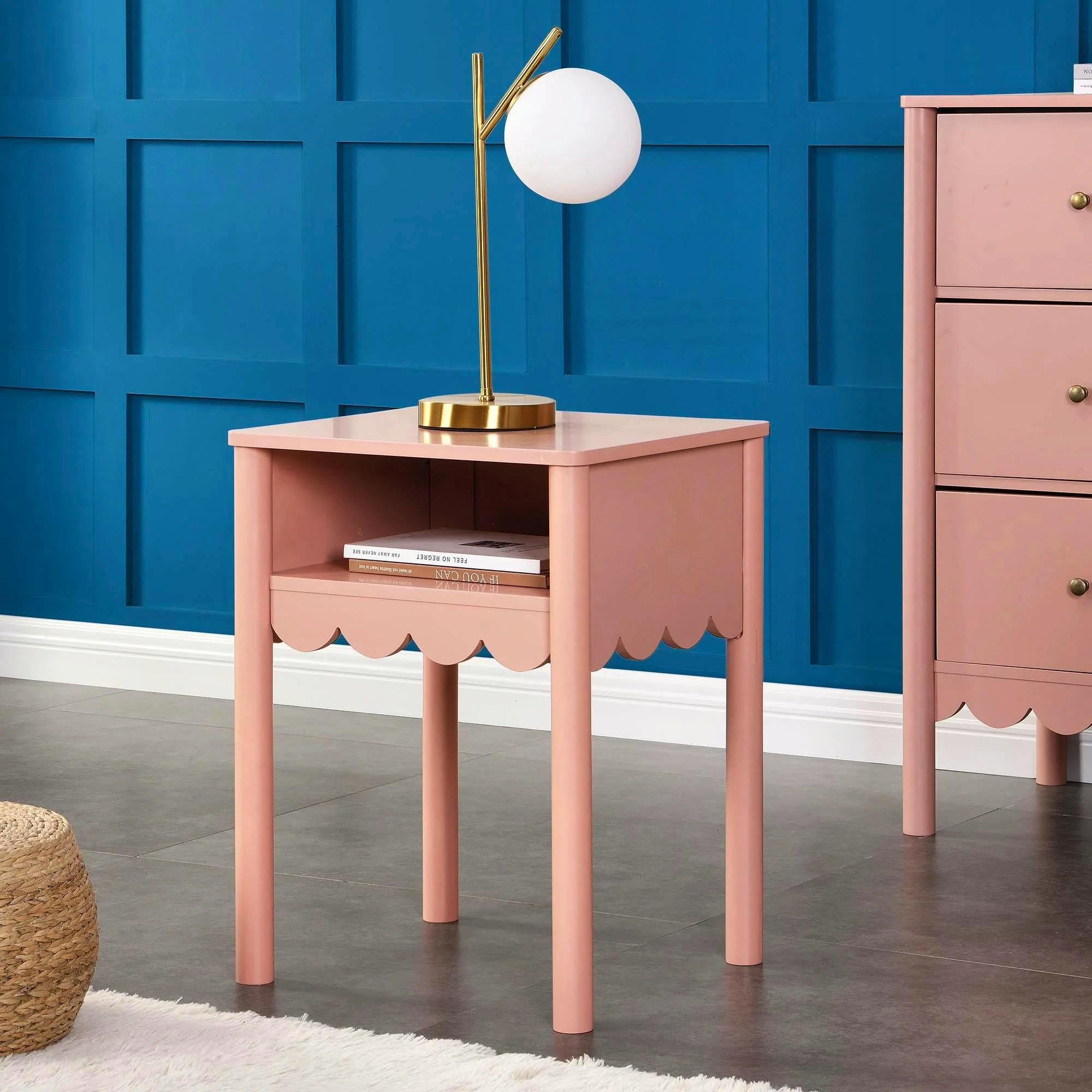 Daals Henley Pink Scalloped Edge Bedside Table, £99.99