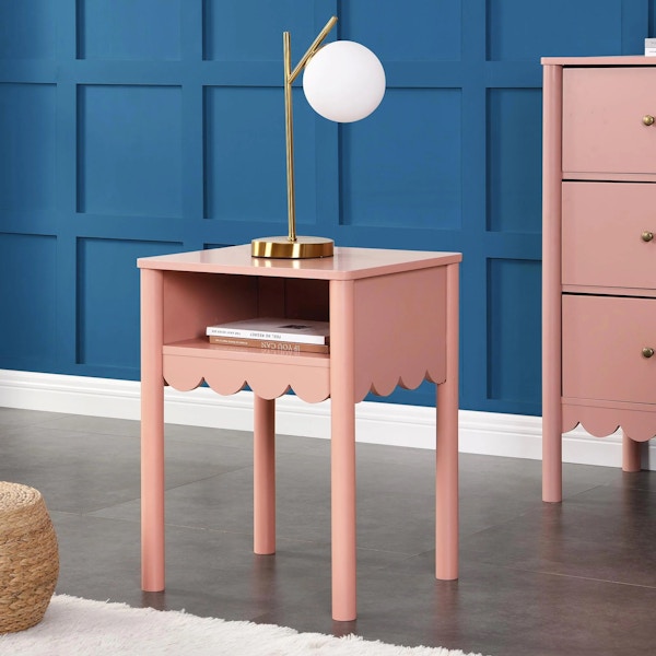 Daals Henley Pink Scalloped Edge Bedside Table, £99.99