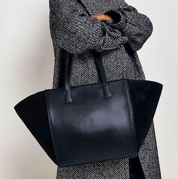 River Island Black Leather Shopper Bag, £45