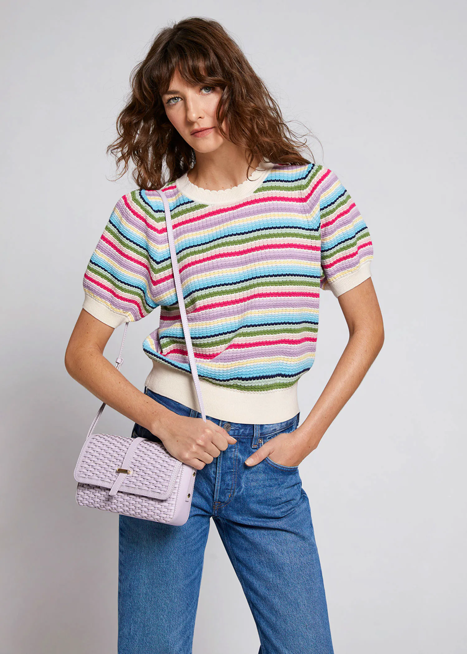 Scallop Neck Knit Top £55