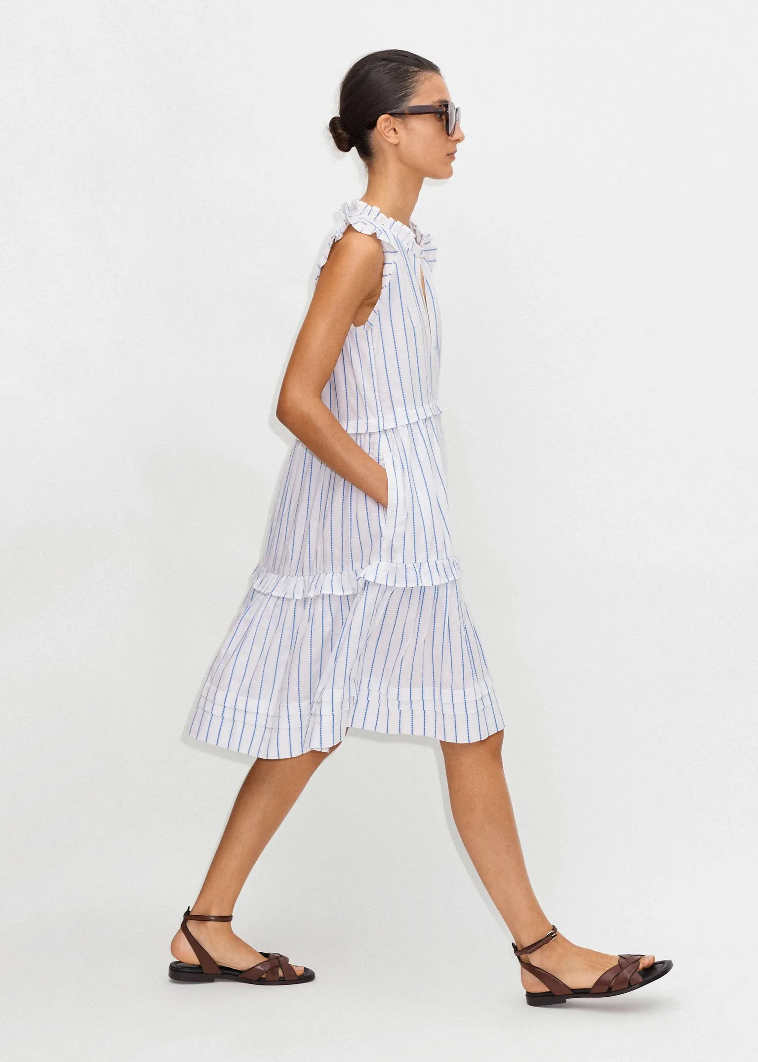 Cotton Stripe Short Swing Dress £150