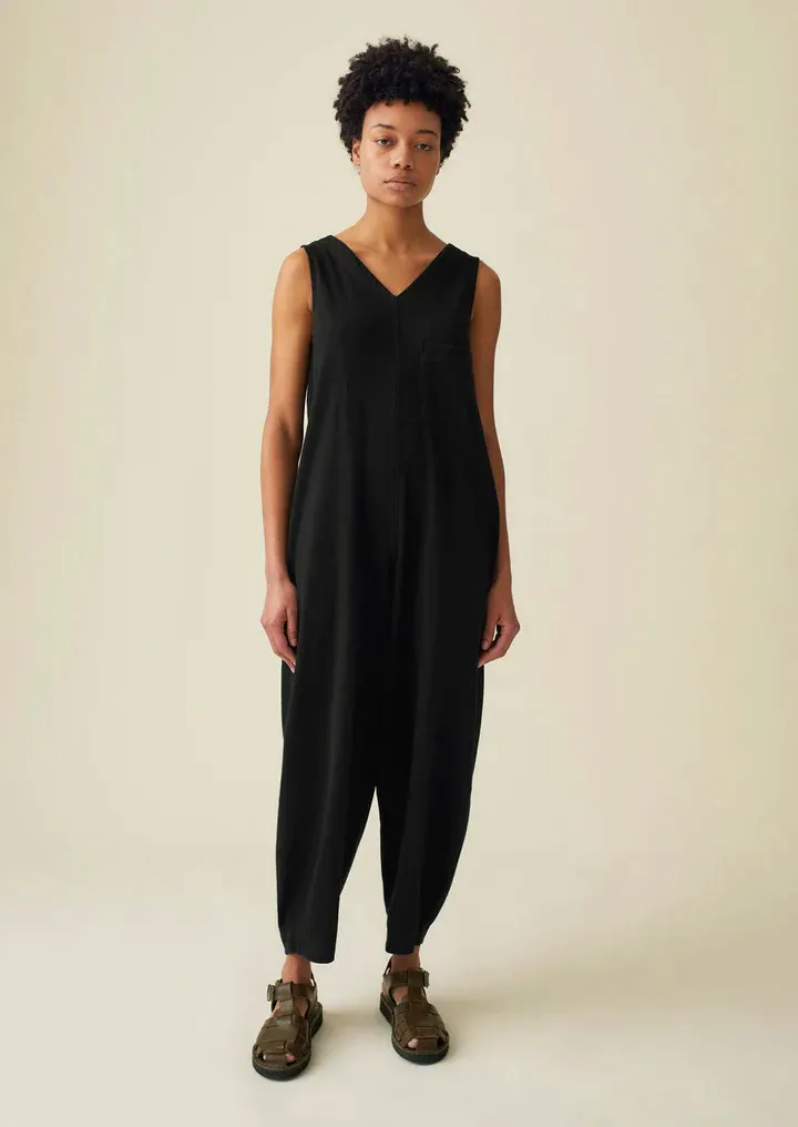 V-Neck Cotton Jersey Jump Suit £155
