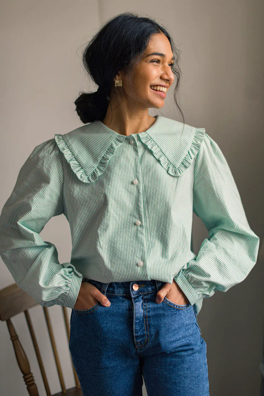 Allison Frill Collar Stripe Blouse £69