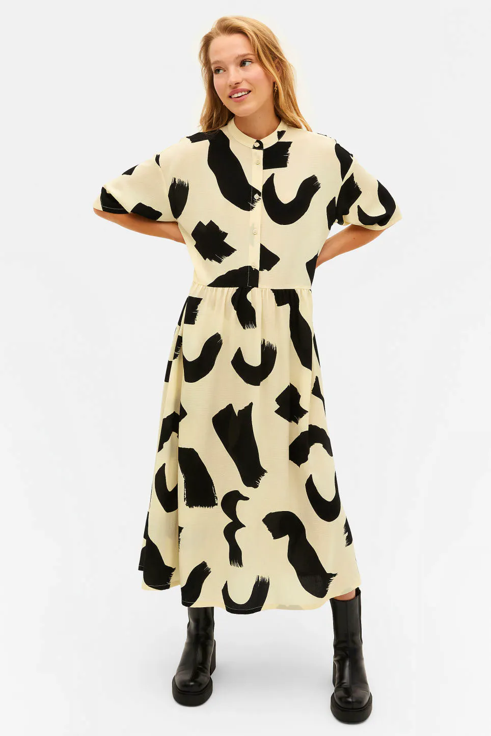Doodle Print Grandpa Collar Dress £35