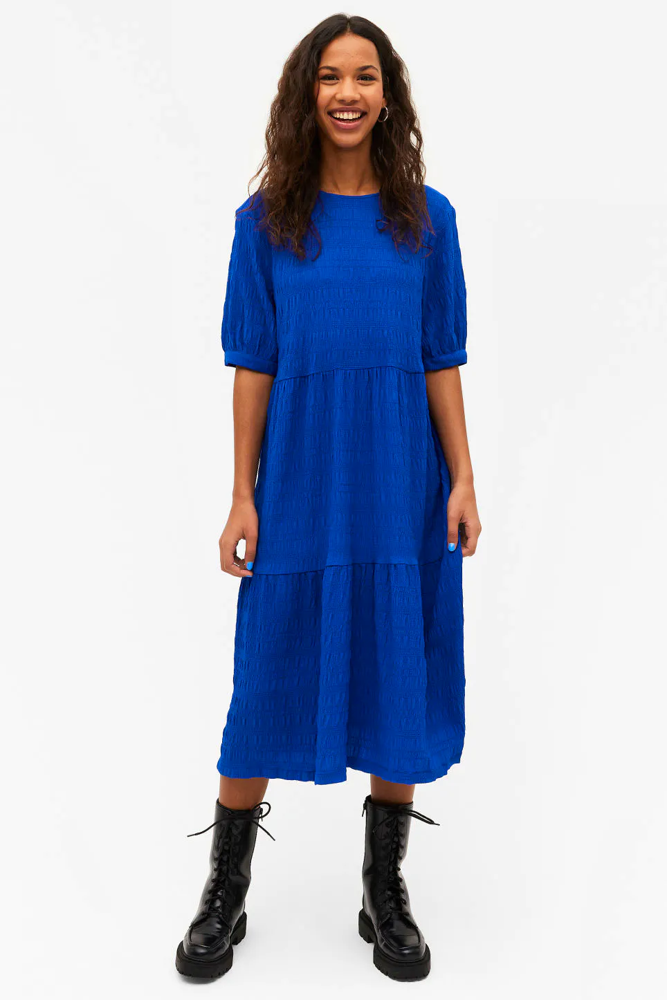 Electric Blue Midi Flounce Dress £40
