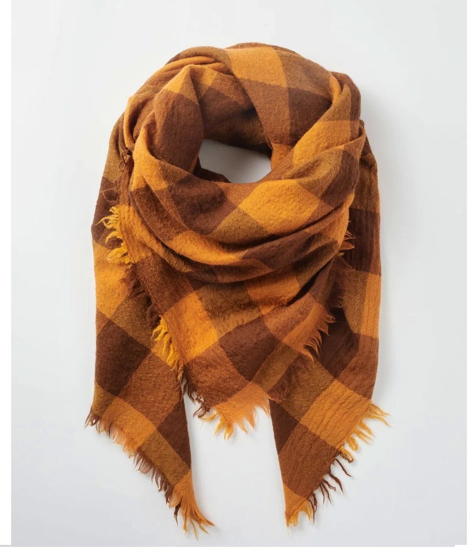 TOAST Gingham Boiled Wool Scarf, £125