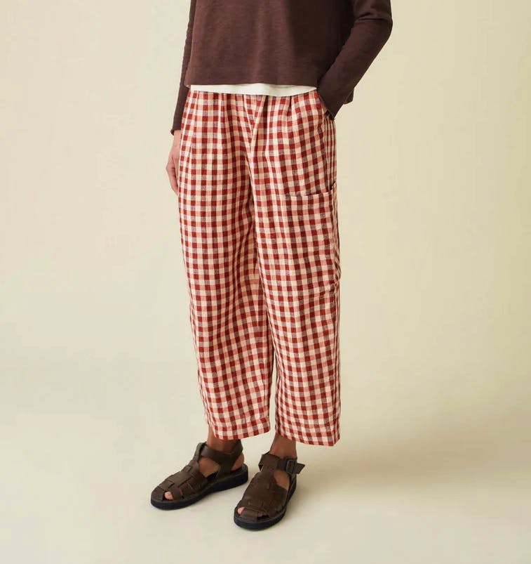 TOAST Gingham Linen Patch Pocket Trousers, £130