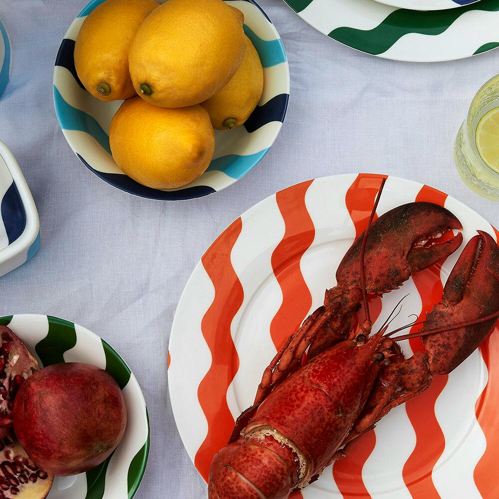 Casacarta Scallop Salad Plate - Pink & Red, NOW £16