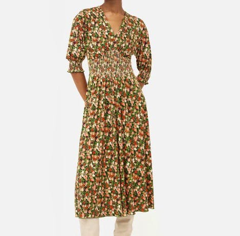 Jigsaw Carnation Smocked Jersey Dress, £155