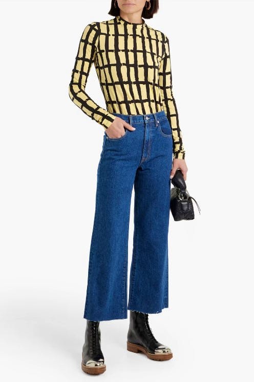 SLVRLAKE Grace Cropped High-Rise Wide-Leg Jeans, £160