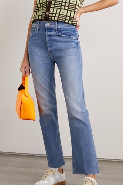 Mother The Tripper Ankle Fray High-Rise Straight-Leg Jeans, £285
