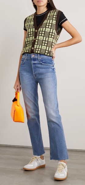 Mother The Tripper Ankle Fray High-Rise Straight-Leg Jeans, £285