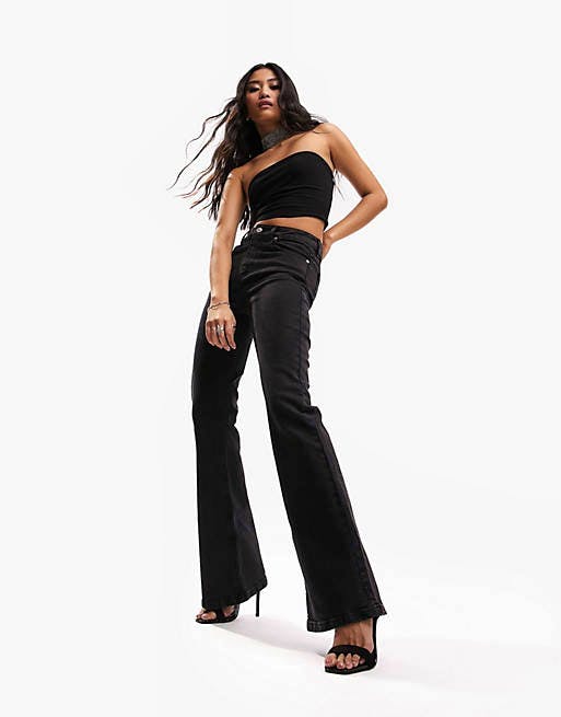 ASOS Flared Jeans In Washed Black, £28