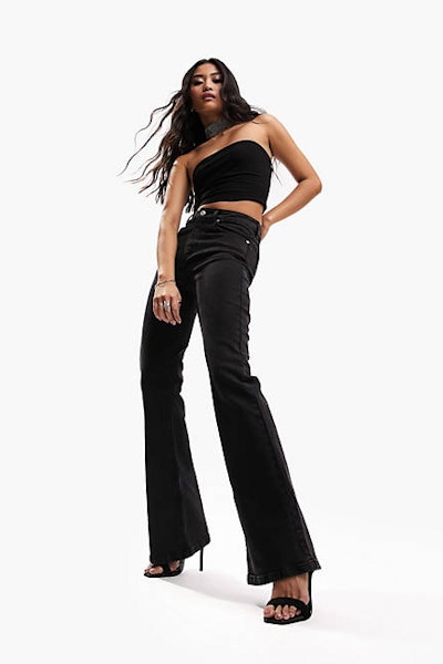 ASOS Flared Jeans In Washed Black, £28