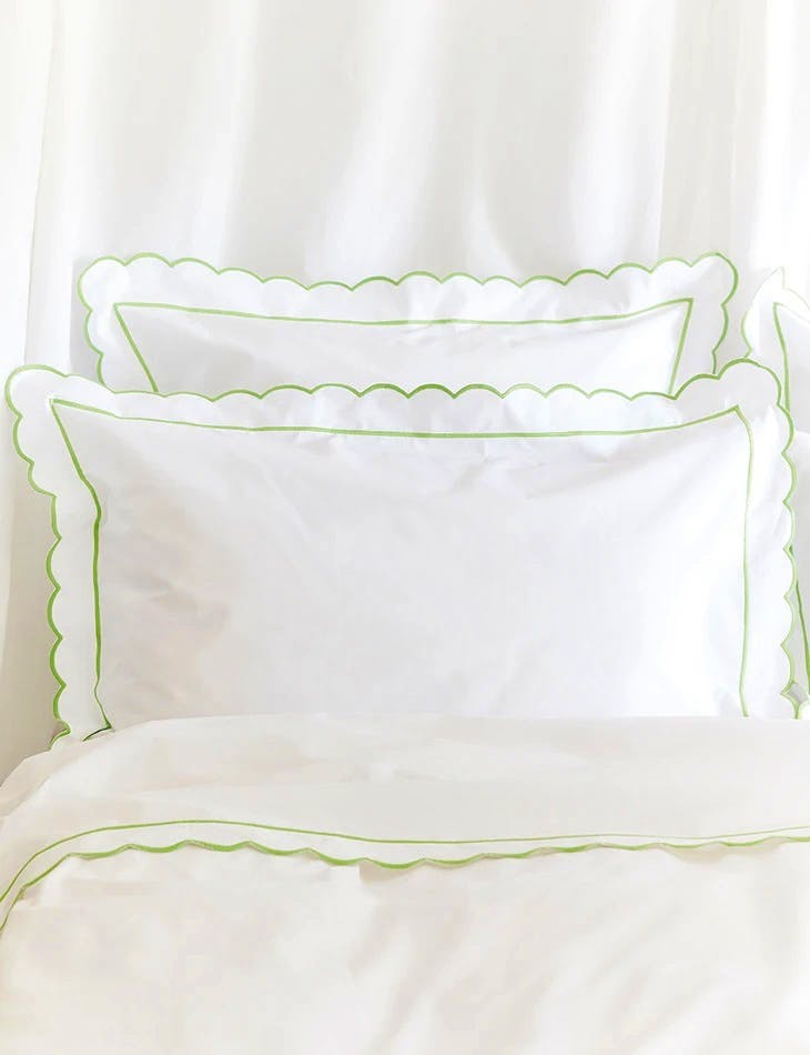 Sophie Conran Green Scalloped Bed Linen Collection, from £38