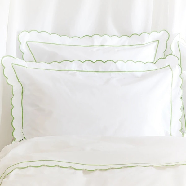 Sophie Conran Green Scalloped Bed Linen Collection, from £38