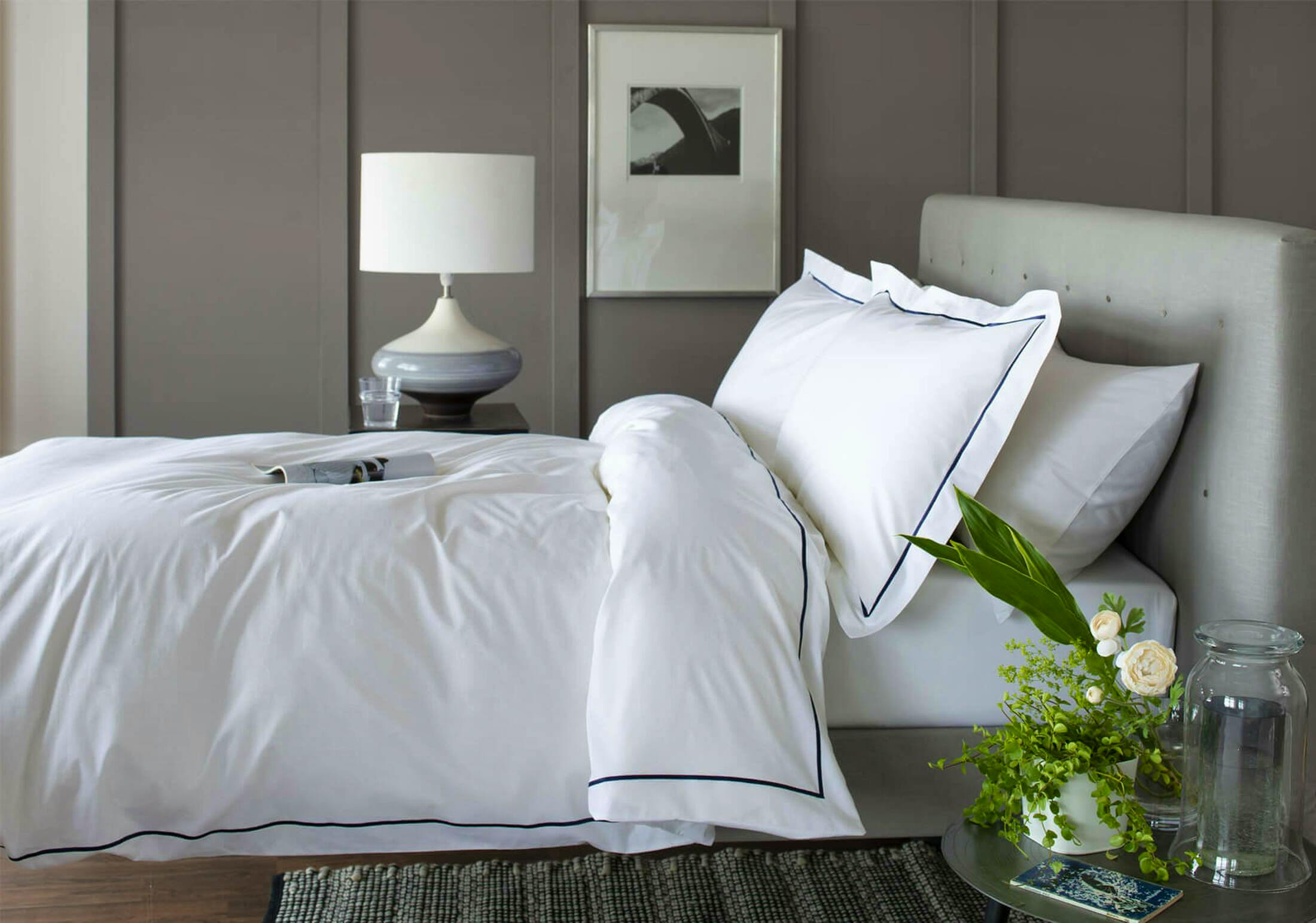 Brook & Wilde The Sandringham Bed Linen Set in Blue, from £199