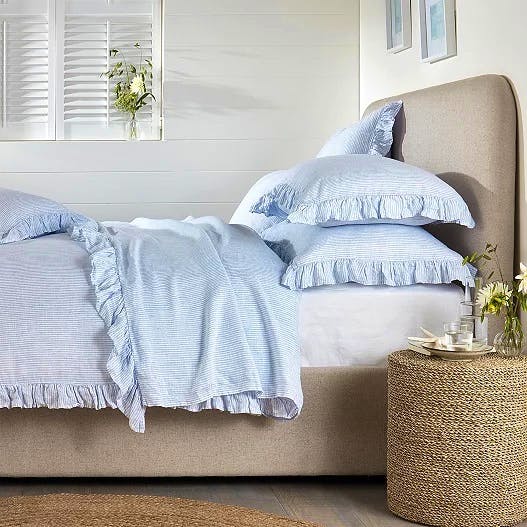 The White Company Kara Hemp Fine-Stripe Bed Linen, from £48