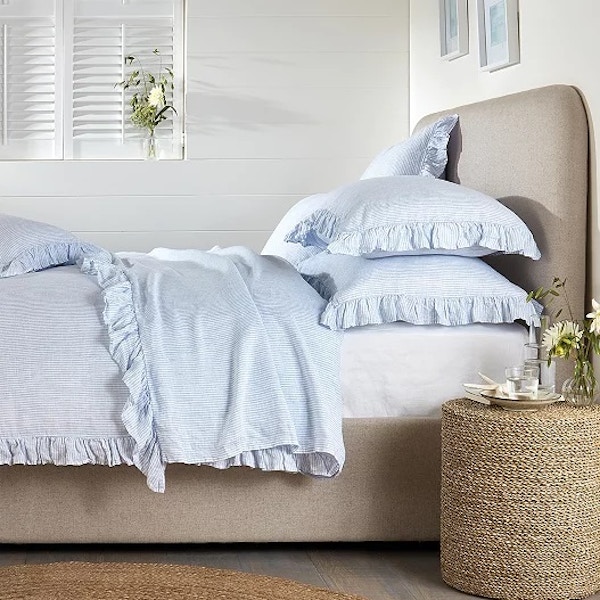 The White Company Kara Hemp Fine-Stripe Bed Linen, from £48