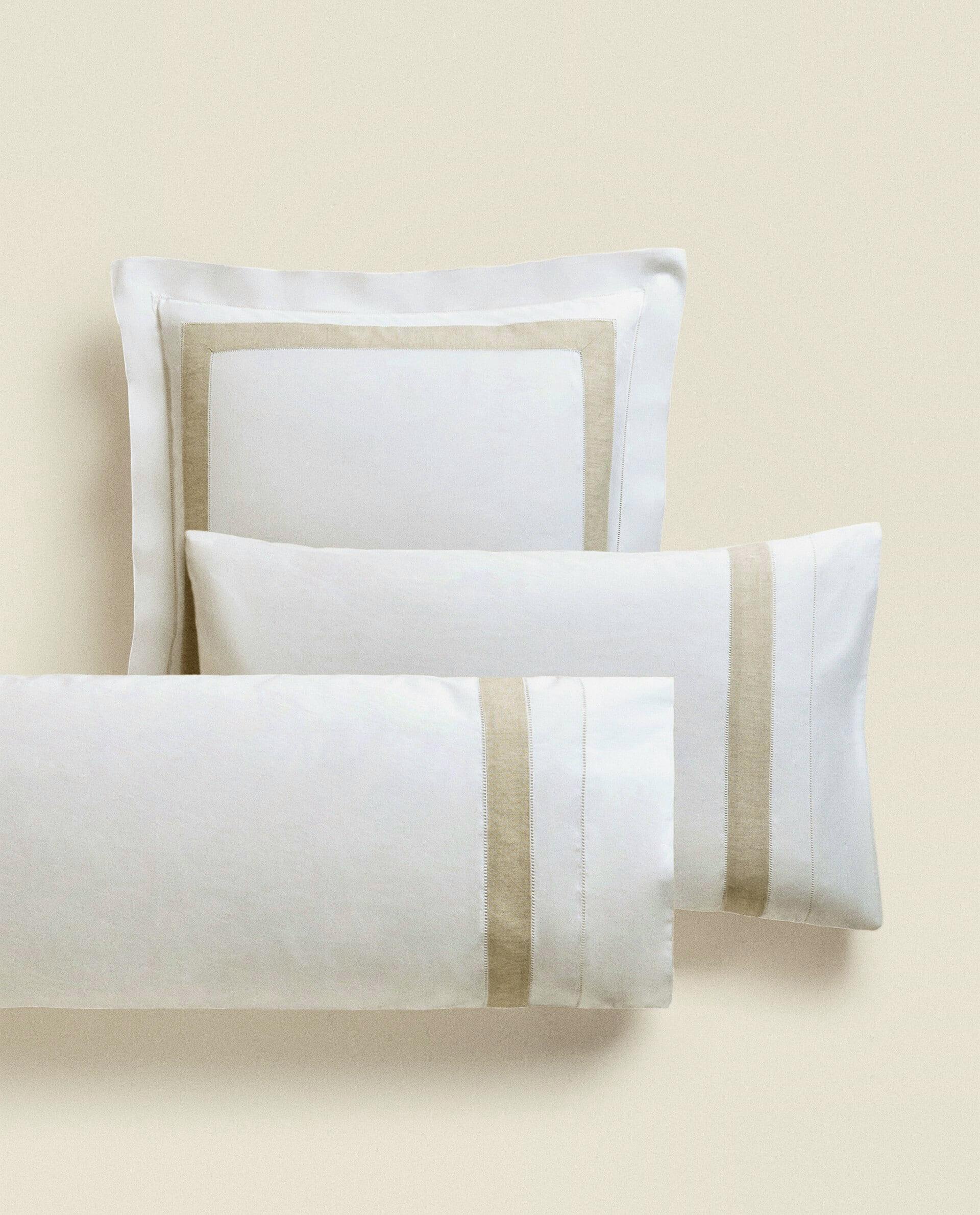 Zara Home Pillowcase With Linen Border, £19.99 – 49.99