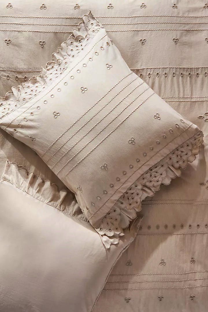 Anthropologie Embroidered Freja Square Pillowcase, £58