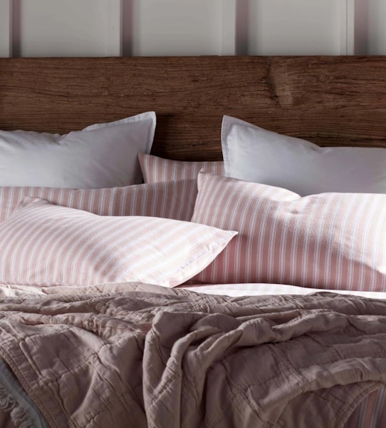 Secret Linen Store Fred Brushed Cotton Blush Pink Bed Linen, from £11 – £99