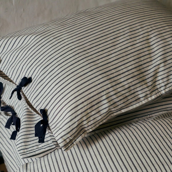 Toast Organic Cotton Pyjama Stripe Housewife Pillowcase, £21