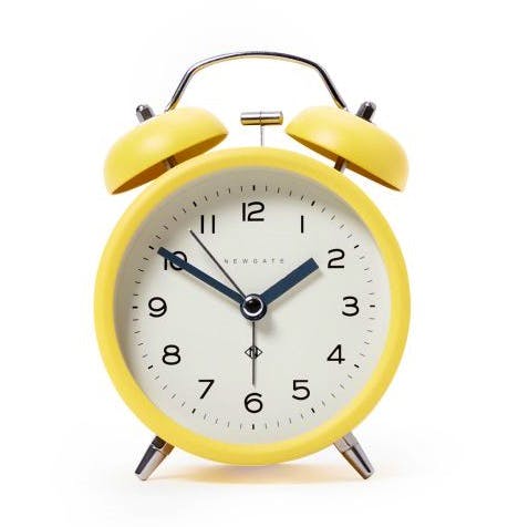 Newgate Charlie Bell Bedside Alarm Clock in Yellow, £25