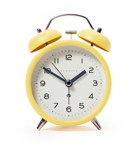 Newgate Charlie Bell Bedside Alarm Clock in Yellow, £25