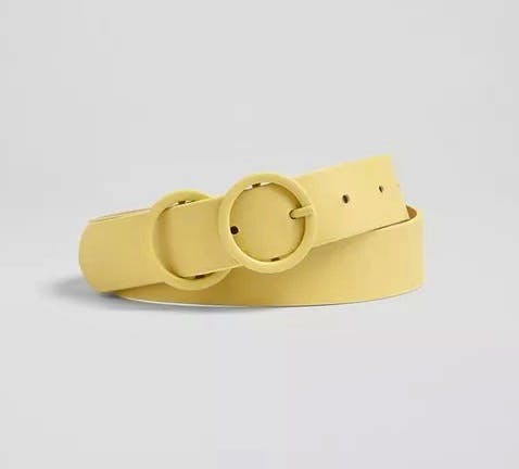 LK Bennett Georgia Yellow Leather Double Ring Belt, £79