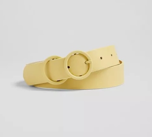 LK Bennett Georgia Yellow Leather Double Ring Belt, £79
