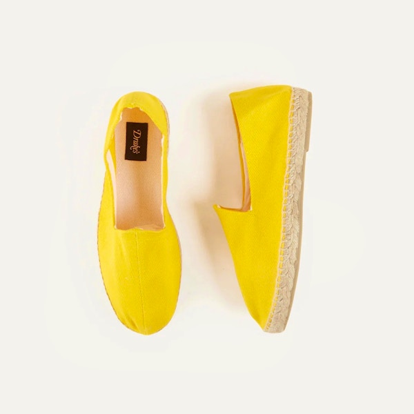 Drakes Yellow Herringbone Cotton Espadrilles, £75