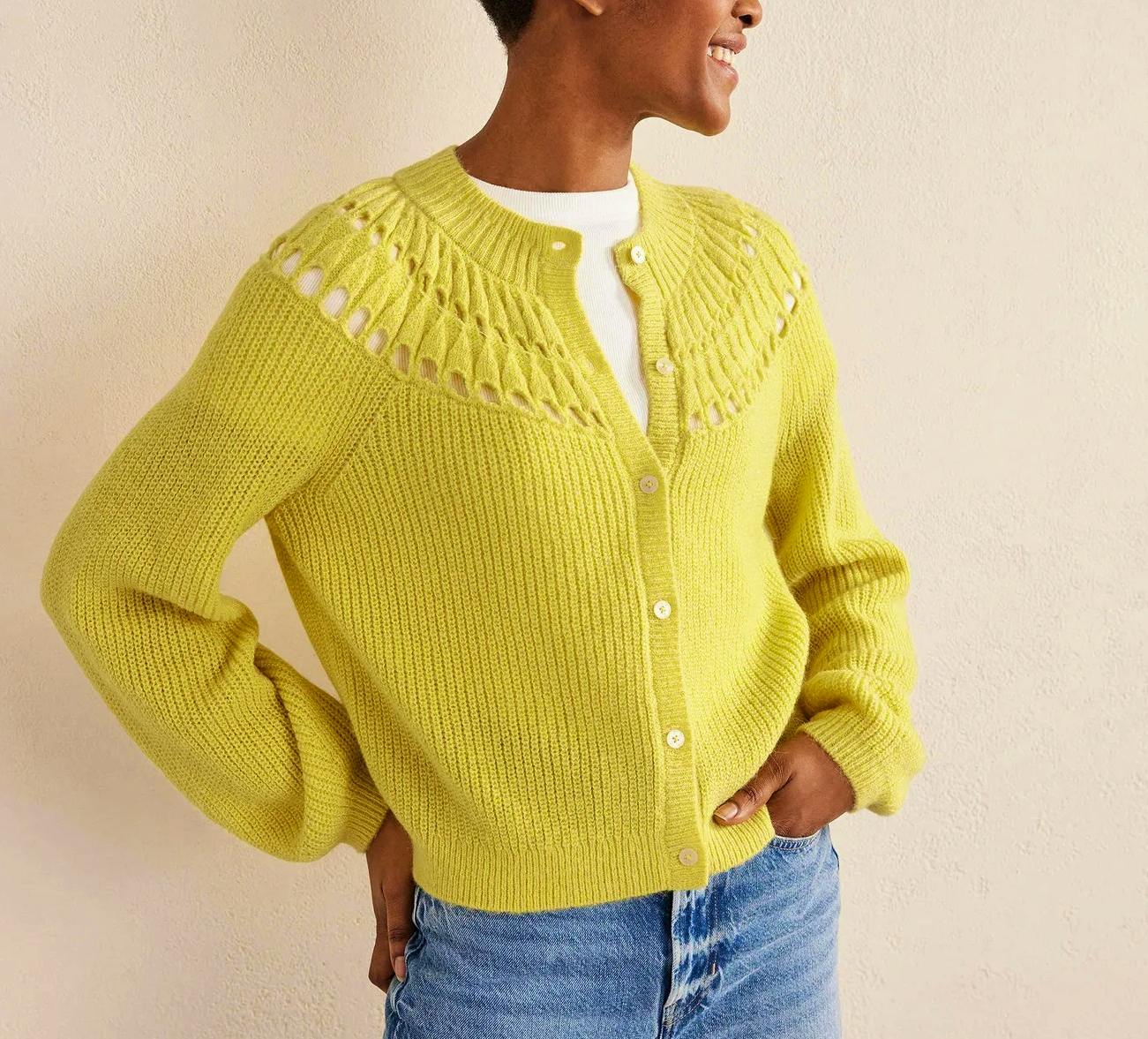 Boden Fluffy Ruffle Cardigan, £90