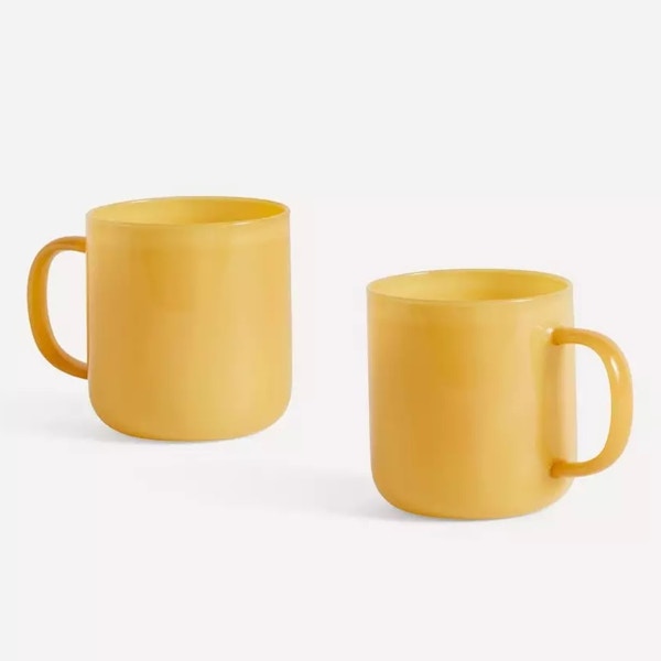 HAY Borosilicate Jade Yellow Glass Mugs Set of Two, £65