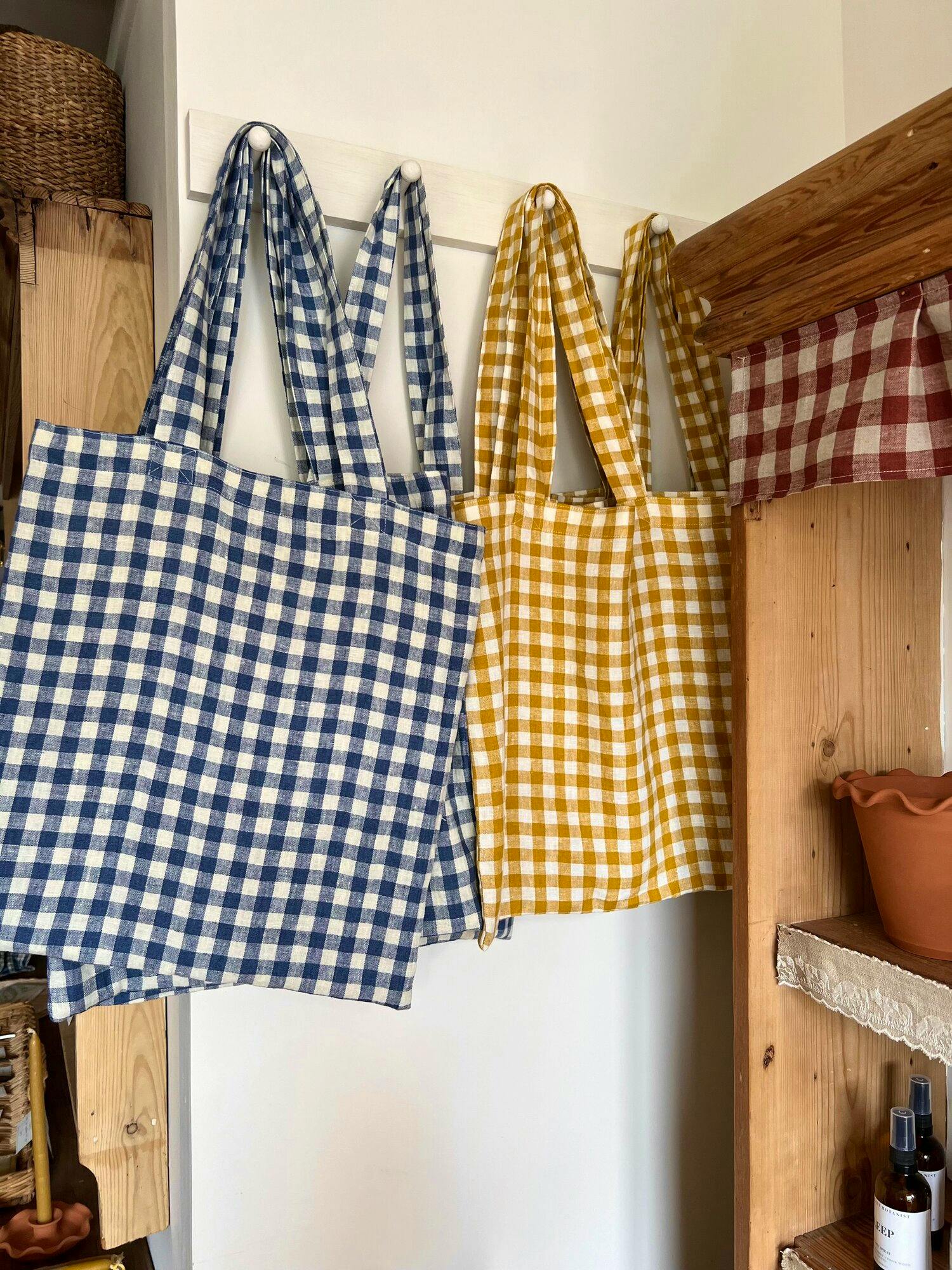 Straw London Gingham Linen Tote Bag, £36