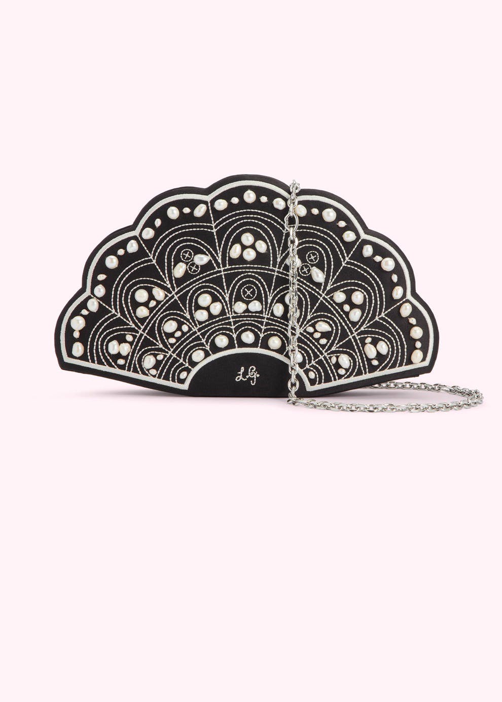 Lulu Guinness Black Collectibles Fan Clutch Bag, £325