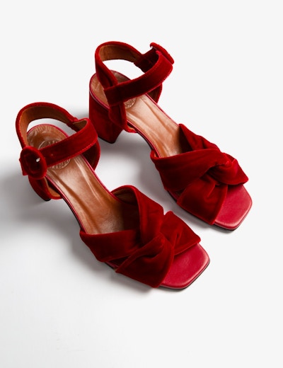 Penelope Chilvers Infinity Velvet Sandal – Red, £199