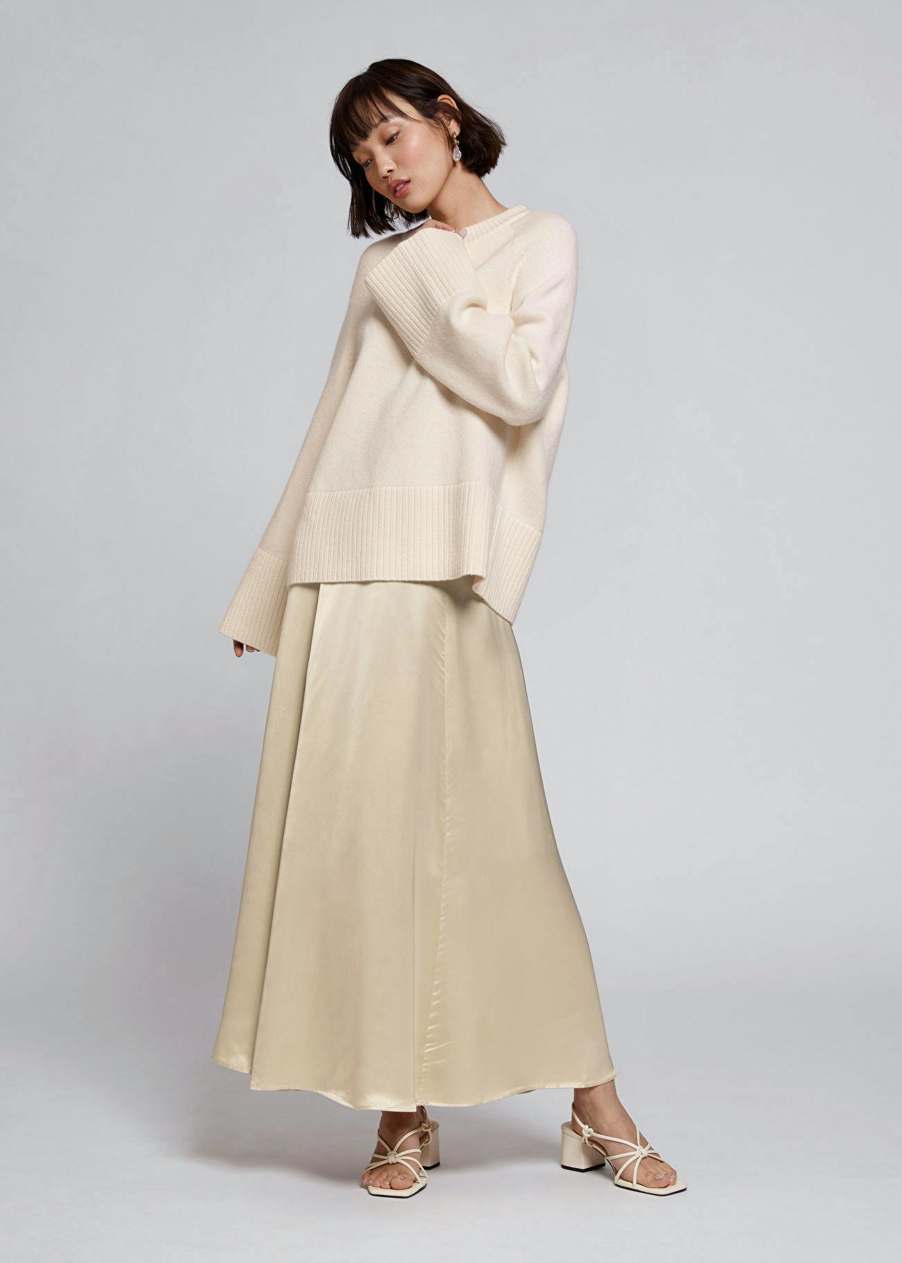& Other Stories Long Flared Satin Skirt, £85