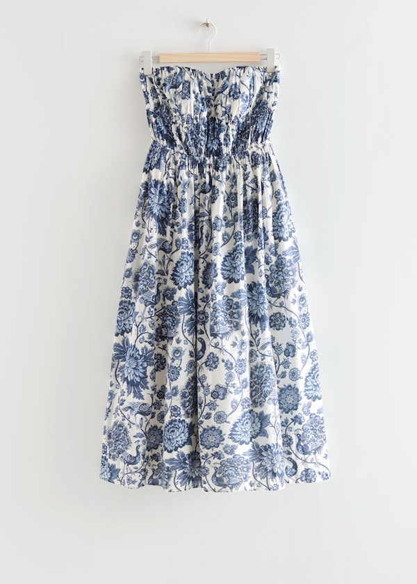 And Other Stories Printed Bandeau Midi Dress