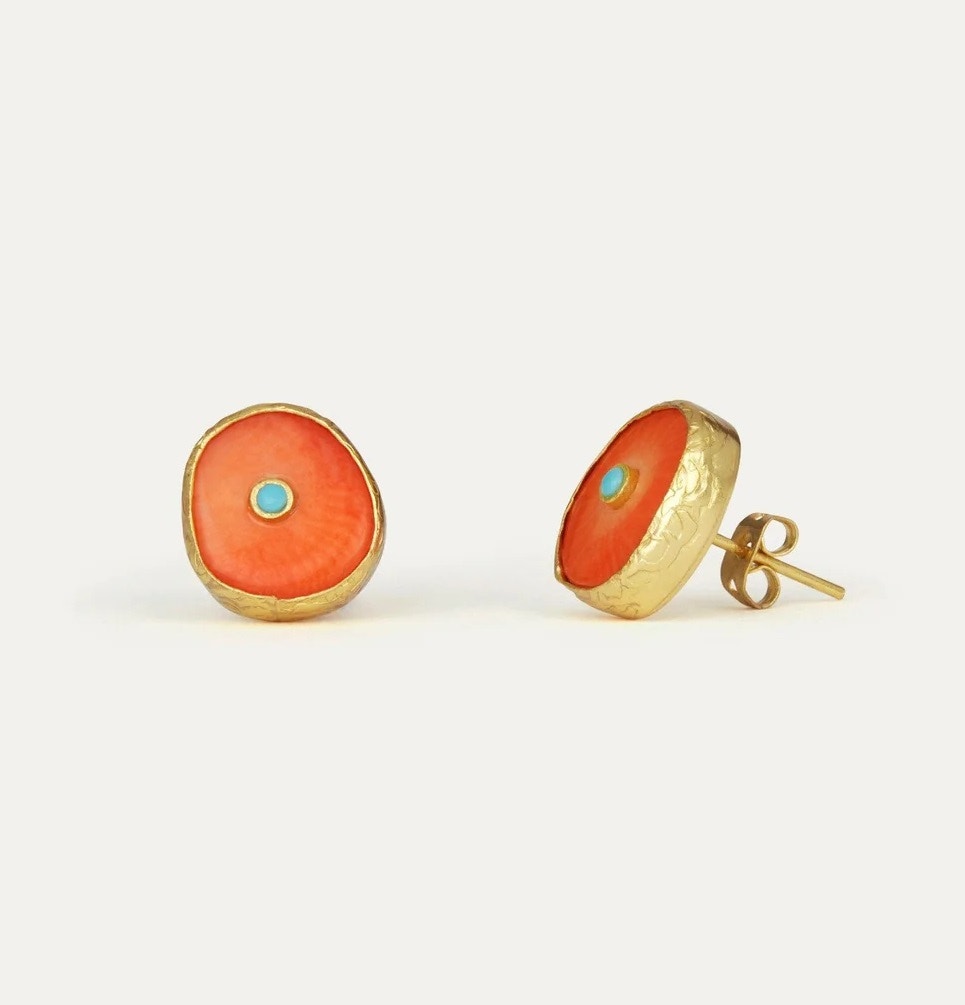 Ottoman Hands Amalfi Orange Stud Earrings, £75