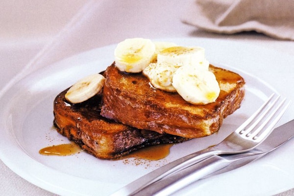 French Toast With Banana And Maple Syrup