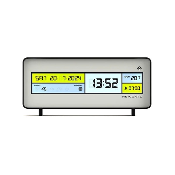 Newgate Futurama LCD Clock In Black And White, £45