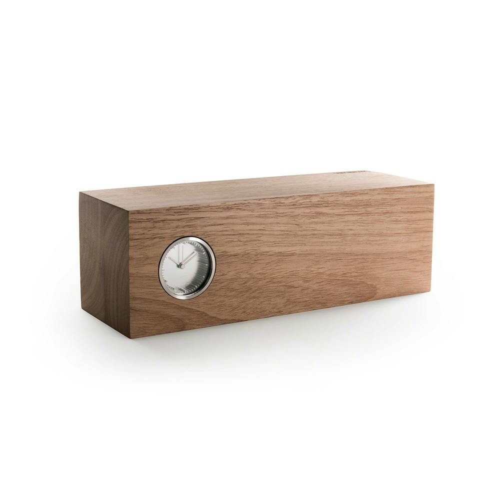 LEFF AMSTERDAM Piet Hein Eek Tube Wood Clock - Natural Hevea/Stainless Steel, NOW £139