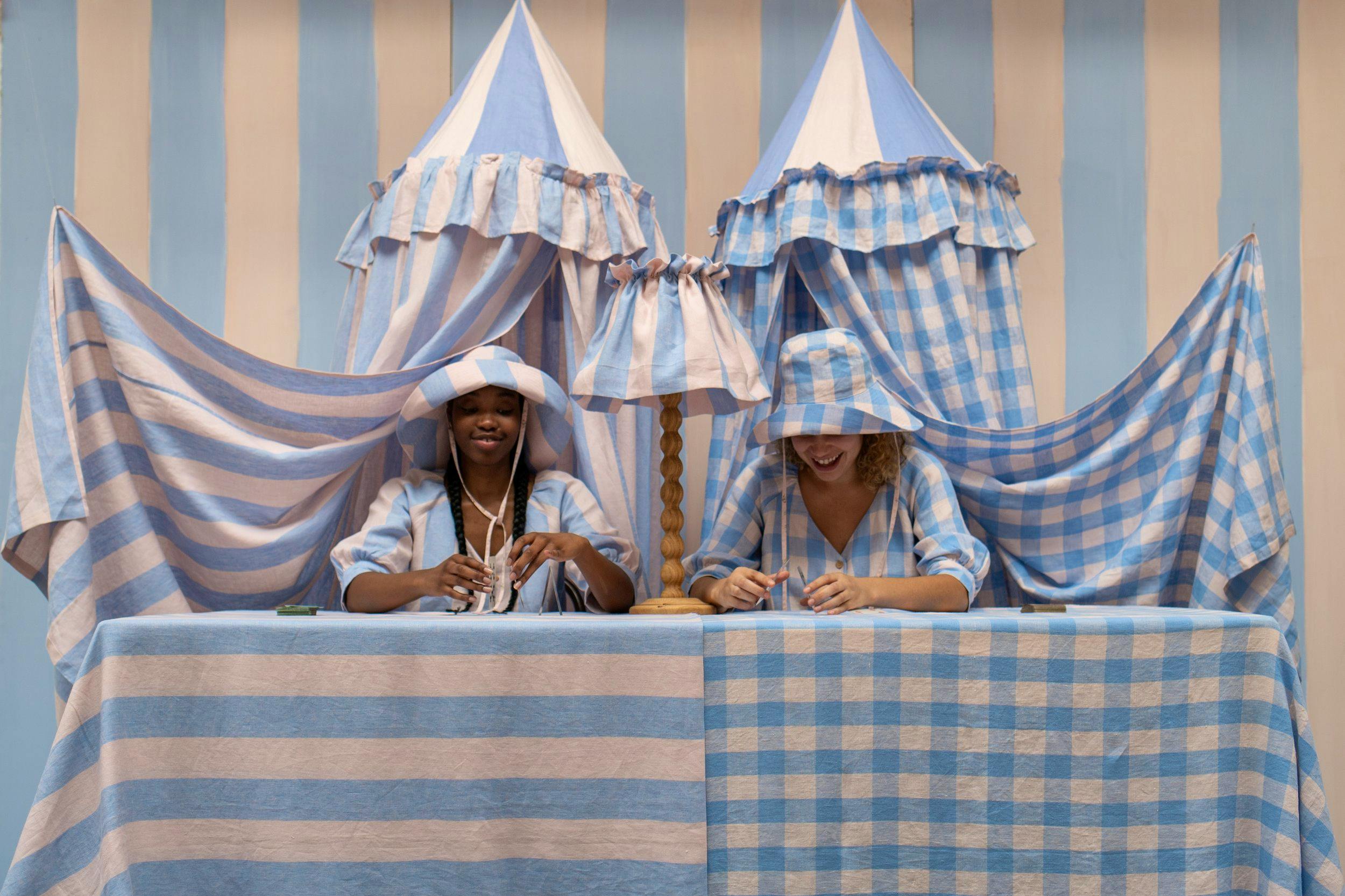 Projekti TYYNY Sirkus stripe canopy, cornflower, £295