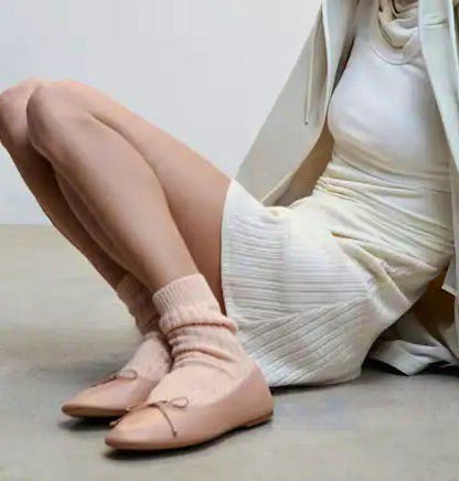 Mango Bow Leather Ballet Flat, £46