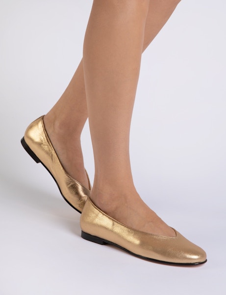 Penelope Chilvers Gold Leather Pump, £159