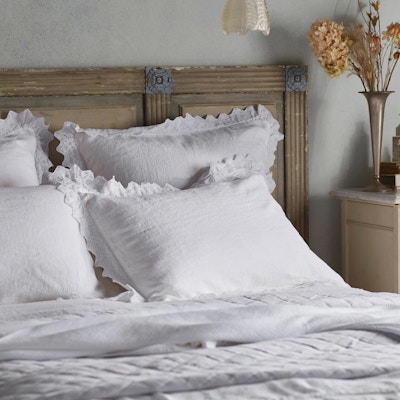 Secret Linen White Violet Linen Pillowcase, £38