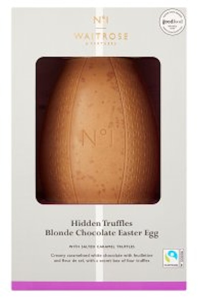 Waitrose No1 Blonde Chocolate With Salted Caramel Truffles Egg, £11