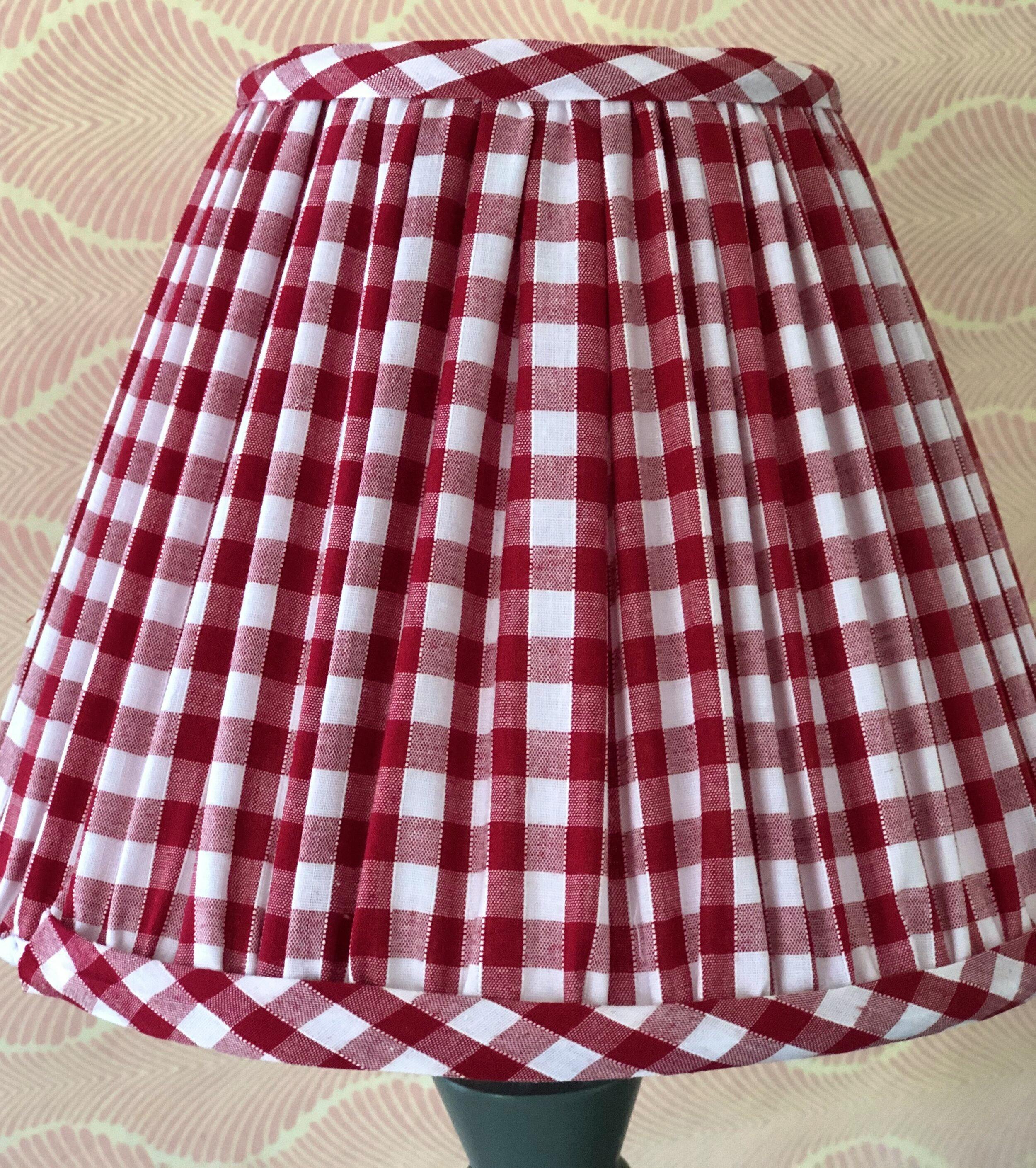 The Lampshade Loft Gingham Gathered Fabric Lampshade, from £69