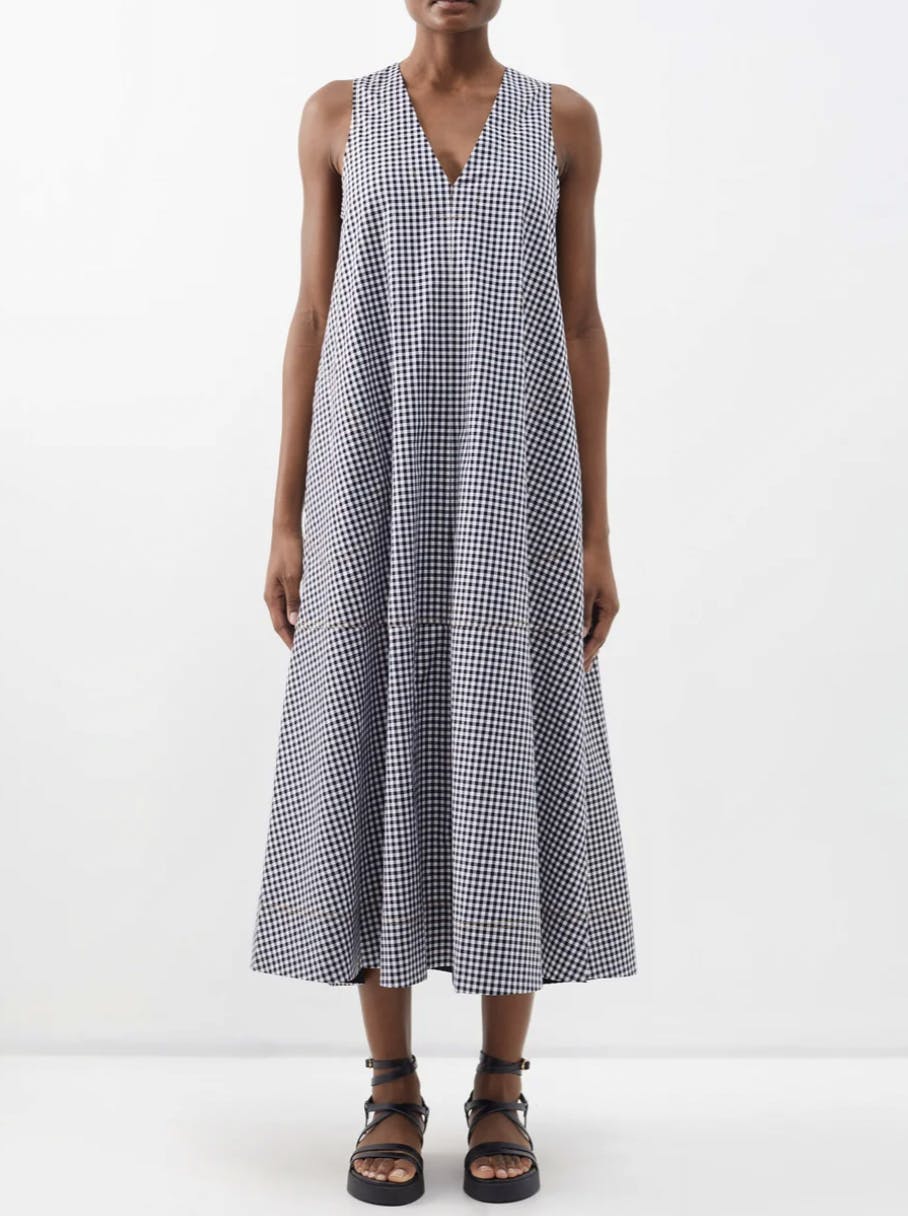 Lee Matthews Hazel Gingham Cotton-Poplin Midi Dress, £440